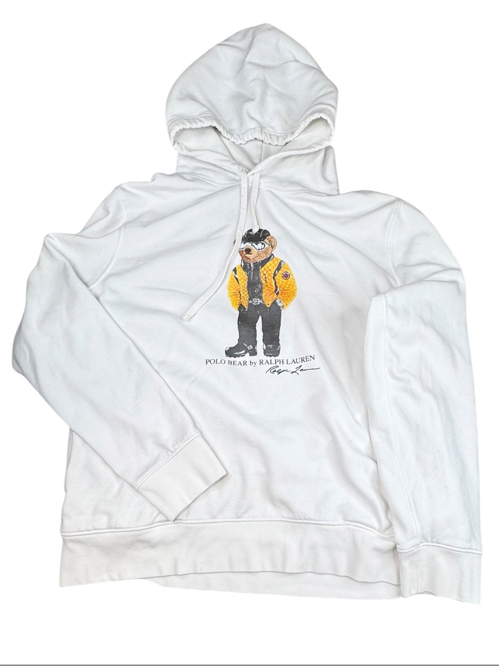 Polo Ralph Lauren Polo Bear Hoodie Men’s Size XL White Cotton Pullover Fleece
